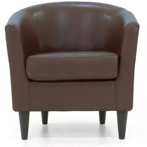 Kirklands Home Accent Chairs|Cognac Faux Leather Winslow Accent Chair Brown