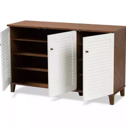 Kirklands Home Entryway Furniture|Collier Two-Tone 3-Door Shoe Storage Cabinet