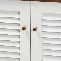 Kirklands Home Entryway Furniture|Collier Two-Tone 3-Door Shoe Storage Cabinet