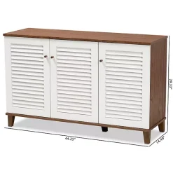 Kirklands Home Entryway Furniture|Collier Two-Tone 3-Door Shoe Storage Cabinet