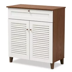 Kirklands Home Entryway Furniture|Collier Two-Tone Drawer Shoe Storage Cabinet