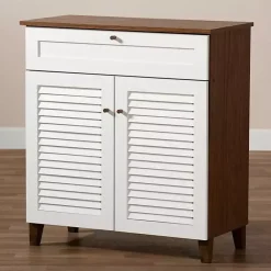 Kirklands Home Entryway Furniture|Collier Two-Tone Drawer Shoe Storage Cabinet