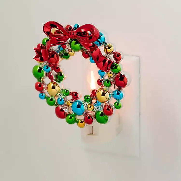 Discount Colorful Christmas Wreath Nightlight Christmas Decorations