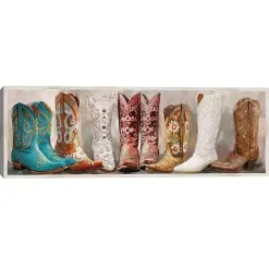 Kirklands Home Canvas Art|Colorful Cowgirl Boots Framed Canvas Art Print