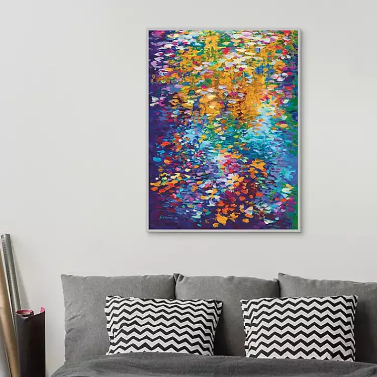 Kirklands Home Canvas Art|Colorful Dance of Leaves Framed Canvas Art Print