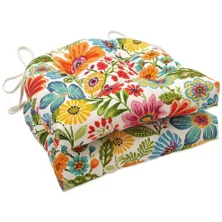 Kirklands Home Outdoor Cushions & Pillows|Colorful Floral Outdoor Seat Cushions, Set of 2 Multi