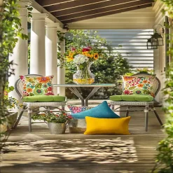 Kirklands Home Outdoor Cushions & Pillows|Colorful Floral Outdoor Seat Cushions, Set of 2 Multi