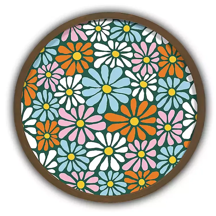 Kirklands Home Framed Art|Colorful Flowers Round Framed Wall Art