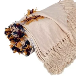 Colorful Fringe Stripe Throw Blankets & Throws