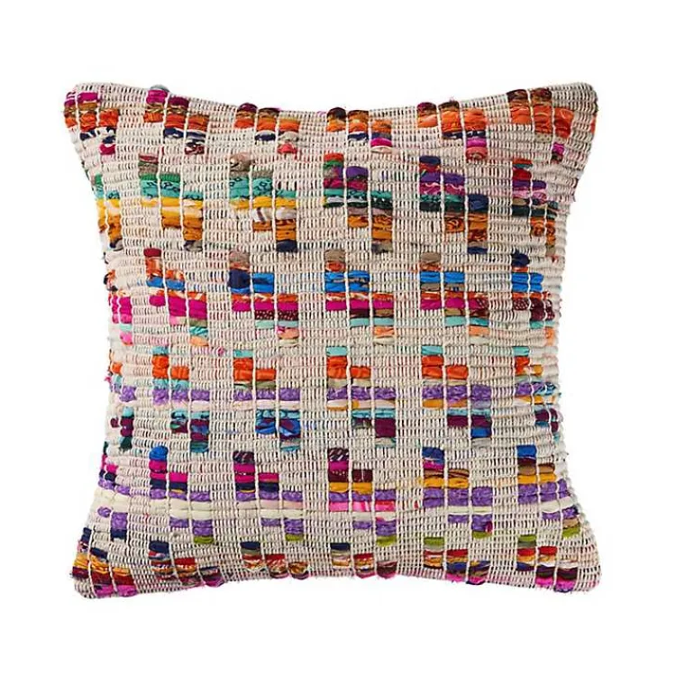 Colorful Geometric Handwoven Throw Pillow Pillows
