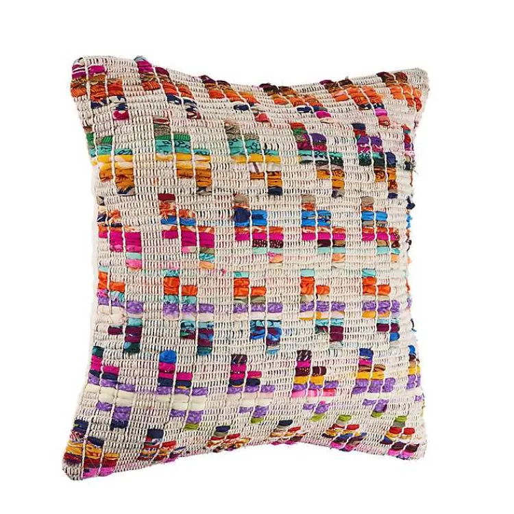 Colorful Geometric Handwoven Throw Pillow Pillows