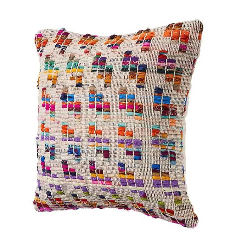 Colorful Geometric Handwoven Throw Pillow Pillows