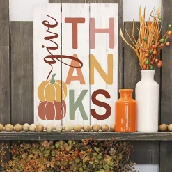 Clearance Colorful Give Thanks Wall Plaque Fall