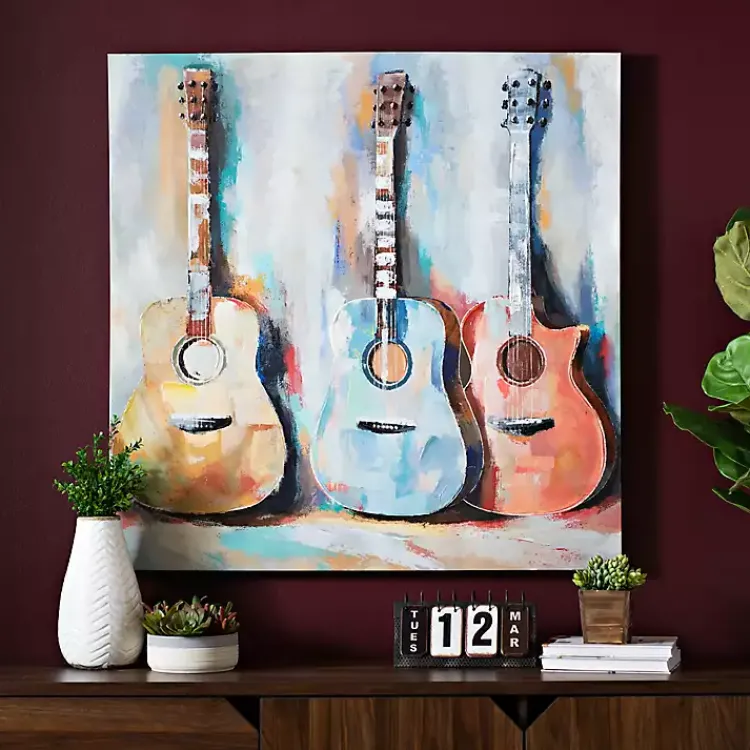 Kirklands Home Canvas Art|Colorful Guitars Canvas Art Print Multi