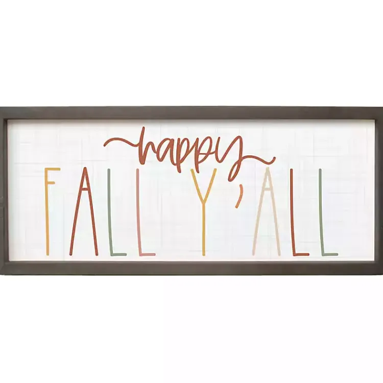 Colorful Happy Fall Yall Framed Plaque Fall