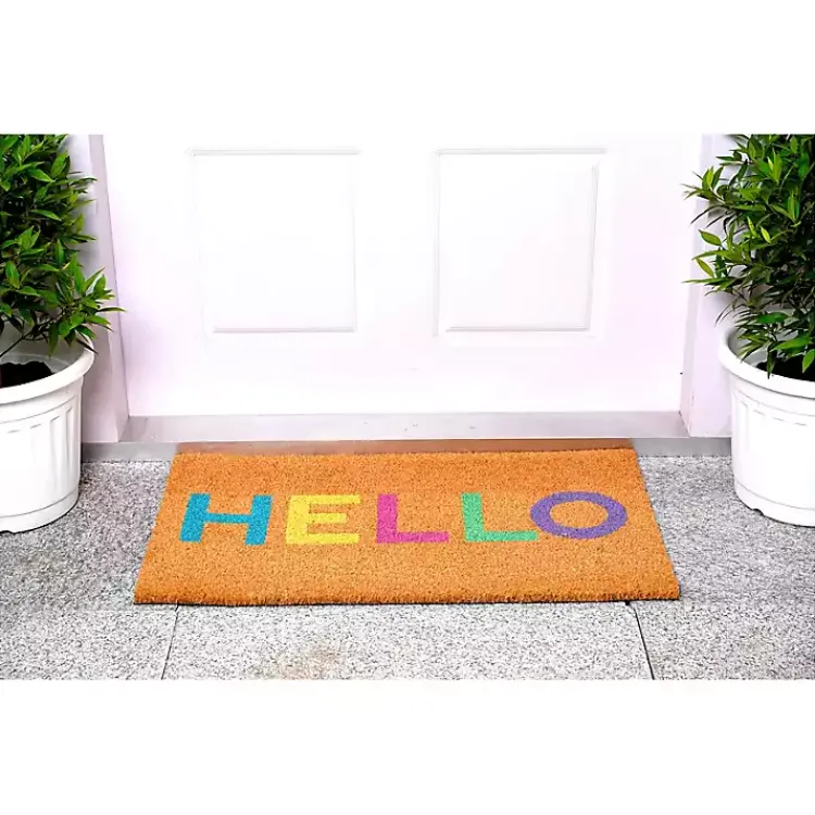 Kirklands Home Doormats|Colorful Hello Doormat