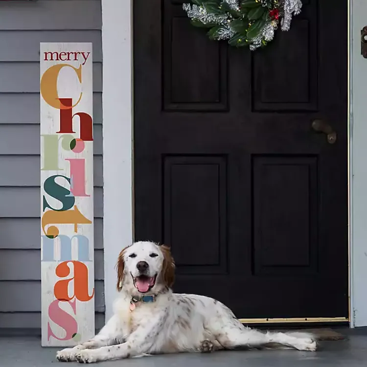 Clearance Colorful Merry Christmas Porch Board Outdoor Christmas Decorations