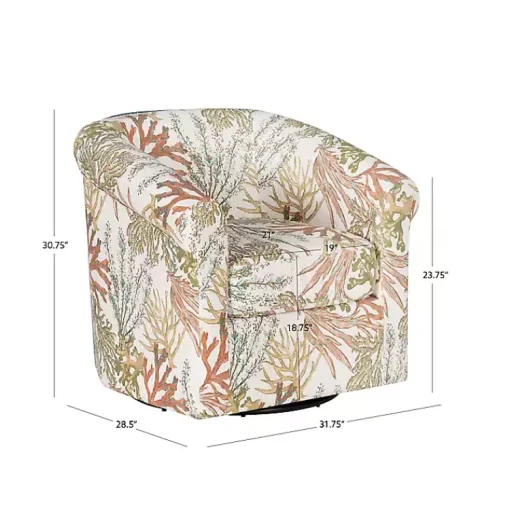Kirklands Home Accent Chairs|Colorful Ocean Bonnie Swivel Accent Chair Green