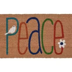 Kirklands Home Doormats|Colorful Peace Doormat Multi