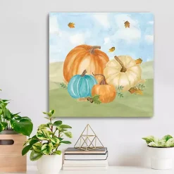 New Colorful Pumpkin Patch Canvas Art Print, 20x20 in. Fall