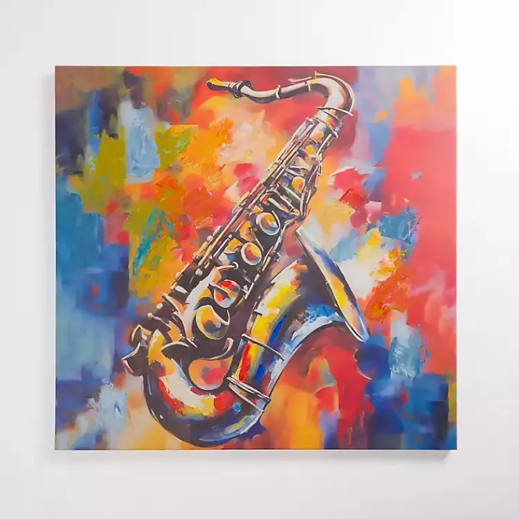 Kirklands Home Canvas Art|Colorful Saxophone Canvas Art Print Multi