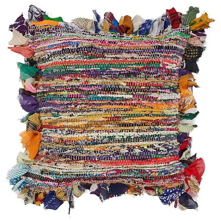 Online Colorful Striped Shabby Chic Throw Pillow Pillows