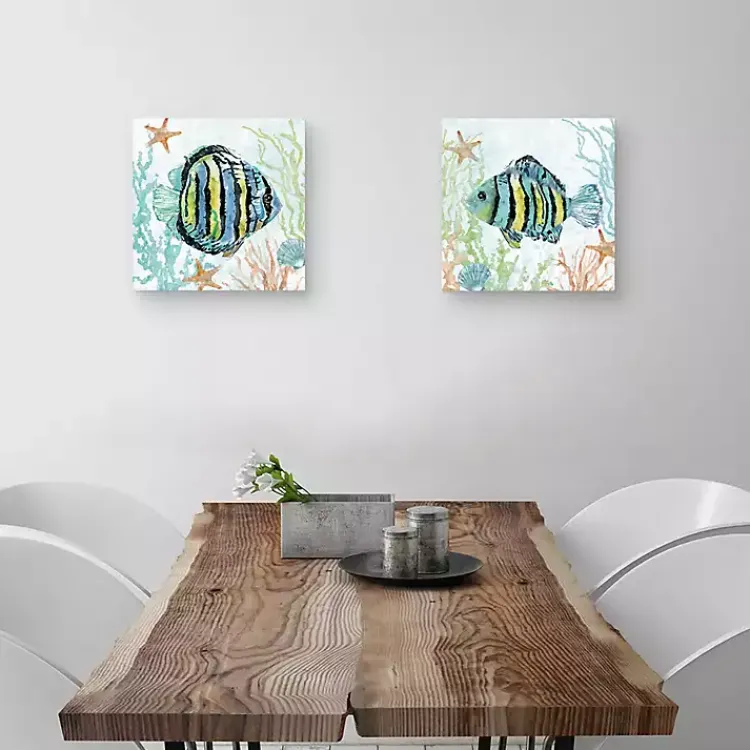 Kirklands Home Canvas Art|Colorful Swim Canvas Art Prints, Set of 2