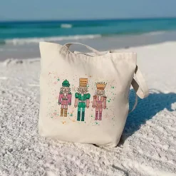 Discount Confetti Nutcracker Trio Canvas Tote Bag Christmas Decorations