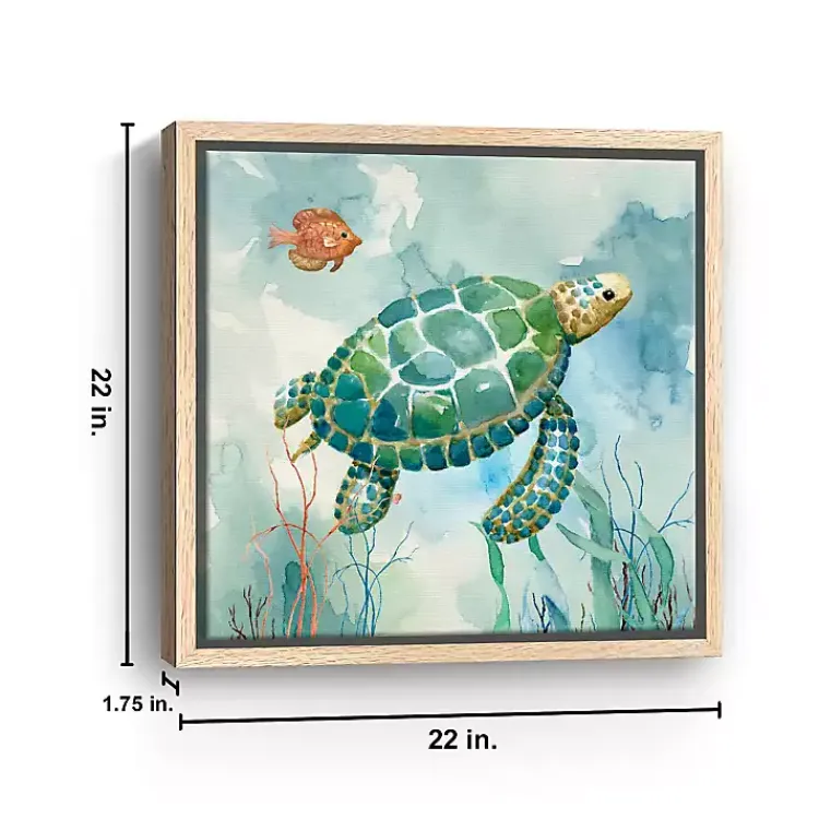 Kirklands Home Canvas Art|Coral Bay Sea Turtle Framed Canvas Art Print