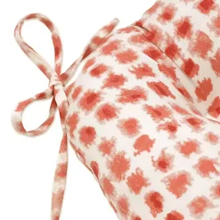 Kirklands Home Outdoor Cushions & Pillows|Coral Checkered Wicker Chair Cushions, Set of 2