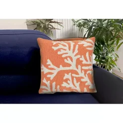 Kirklands Home Outdoor Cushions & Pillows|Coral Ocean Flower Outdoor Accent Pillow Orange