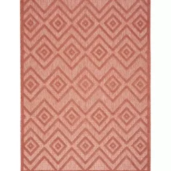 Kirklands Home Outdoor Rugs|Coral Diamond Indoor/Outdoor Area Rug, 5x7 Orange