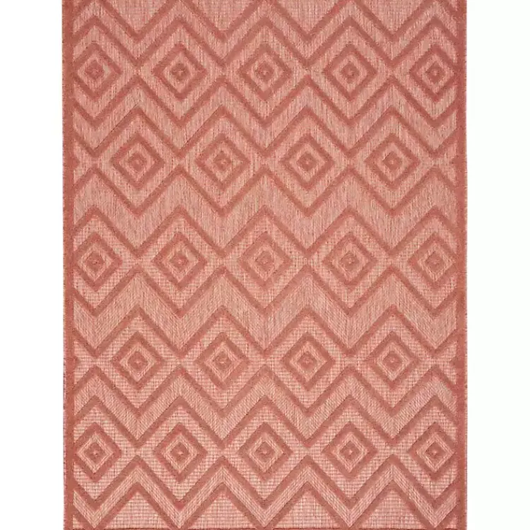 Kirklands Home Outdoor Rugs|Coral Diamond Indoor/Outdoor Area Rug, 5x7 Orange