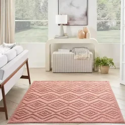 Kirklands Home Outdoor Rugs|Coral Diamond Indoor/Outdoor Area Rug, 5x7 Orange