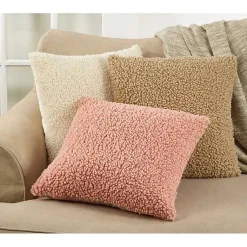 Clearance Coral Sherpa Pillow Pillows