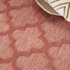 Kirklands Home Outdoor Rugs|Coral Trellis Indoor/Outdoor Area Rug, 6x9 Pink