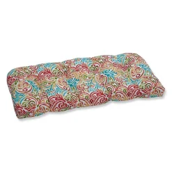 Kirklands Home Outdoor Cushions & Pillows|Corinthian Dapple Wicker Loveseat Cushion Multi