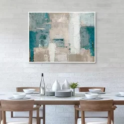 Kirklands Home Canvas Art|Cosmopolitan Blue Framed Canvas Art Print Multi