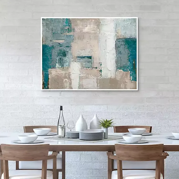 Kirklands Home Canvas Art|Cosmopolitan Blue Framed Canvas Art Print Multi