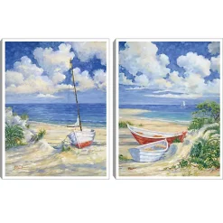Kirklands Home Canvas Art|Costa Del Sol Framed Canvas Art Prints, Set of 2
