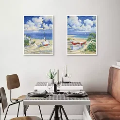 Kirklands Home Canvas Art|Costa Del Sol Framed Canvas Art Prints, Set of 2