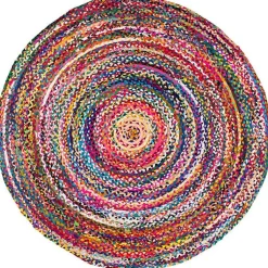 Kirklands Home Area Rugs|Cotton Braided Tammara Round Area Rug, 6 ft. Multi