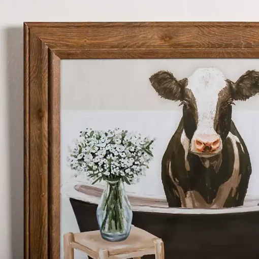 Kirklands Home Framed Art|Cows in the Bathtub Framed Art Prints, Set of 2 Multi