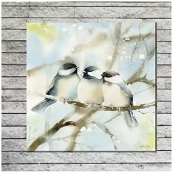 Kirklands Home Outdoor Wall Decor|Cozy Chickadees Outdoor Canvas Art Print