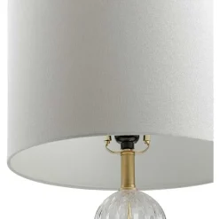 Kirklands Home Table Lamps|Crassula Clear Glass Table Lamp White