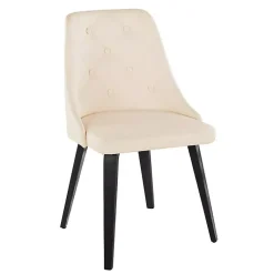 Kirklands Home Dining Chairs|Cream & Black Faux Leather Dining Chairs, Set of 2 Ivory