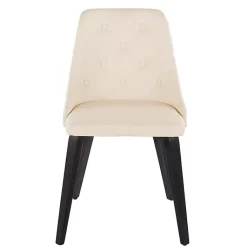 Kirklands Home Dining Chairs|Cream & Black Faux Leather Dining Chairs, Set of 2 Ivory