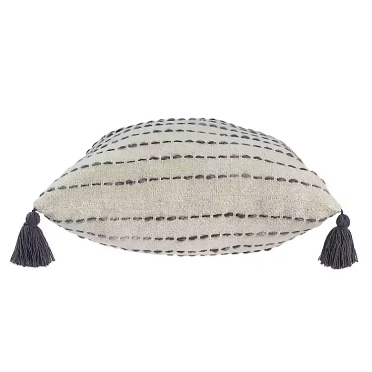 New Cream & Navy Ombre Dash Throw Pillow Pillows