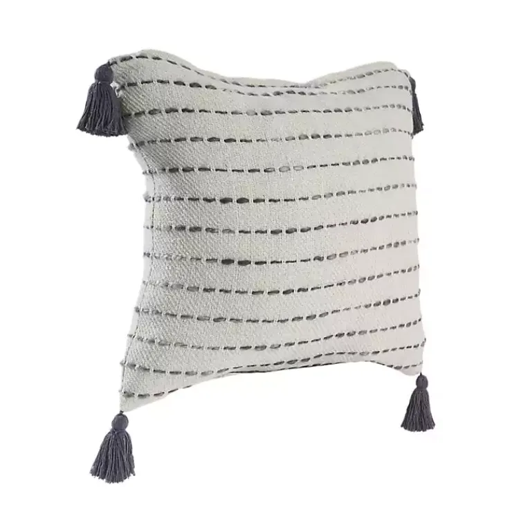 New Cream & Navy Ombre Dash Throw Pillow Pillows