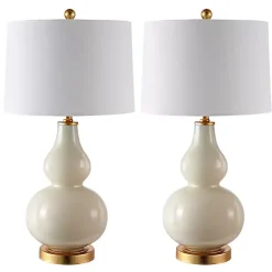 Kirklands Home Table Lamps|Cream and Gold Leaf Table Lamps, Set of 2 White